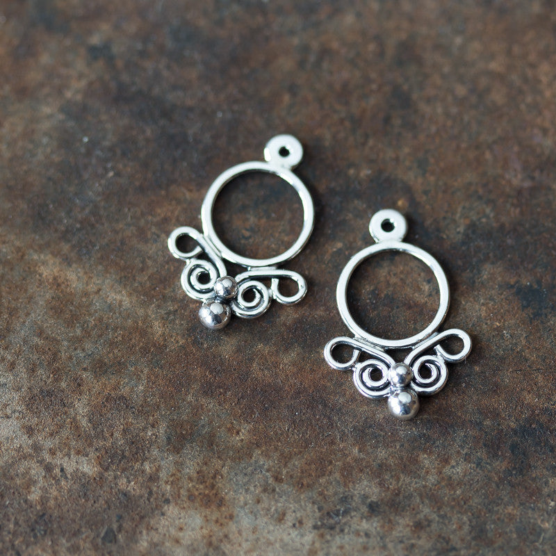 Unique handcrafted silver ear jacket earrings, stylized mini butterfly - jewelry by CookOnStrike