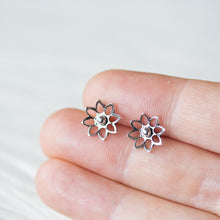 Load image into Gallery viewer, Lotus Flower Studs, 10mm - jewelry by CookOnStrike