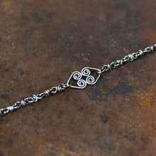 Load image into Gallery viewer, Silver Chain Bracelet With Celtic Hearts Ornament - jewelry by CookOnStrike