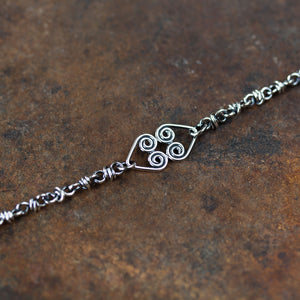 Silver Chain Bracelet With Celtic Hearts Ornament - jewelry by CookOnStrike
