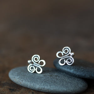 Tiny Butterfly Stud Earrings, 9mm - jewelry by CookOnStrike