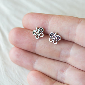 Tiny Butterfly Stud Earrings, 9mm - jewelry by CookOnStrike