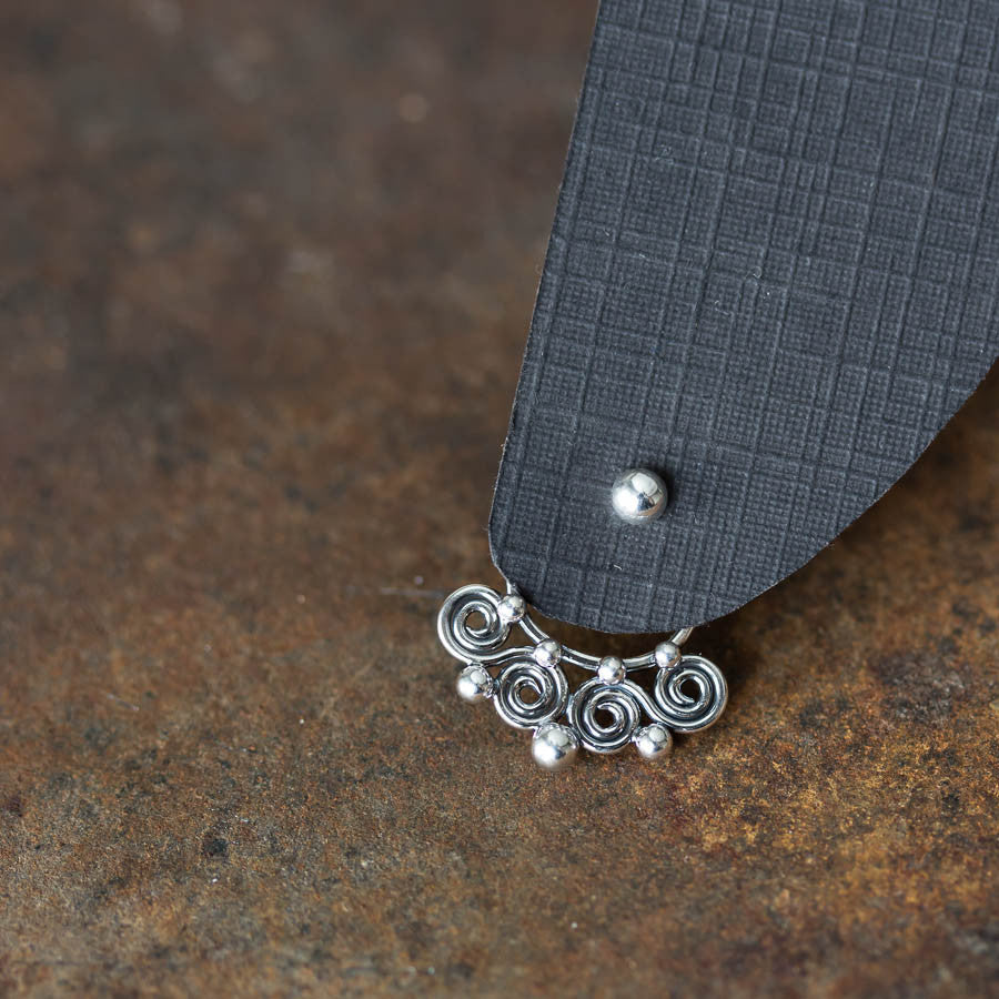 Celtic Style Ear Jackets with Mini Spirals, Sterling Silver - jewelry by CookOnStrike