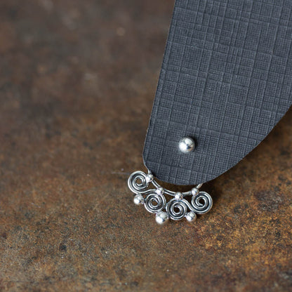 Celtic Style Ear Jackets with Mini Spirals, Sterling Silver - jewelry by CookOnStrike