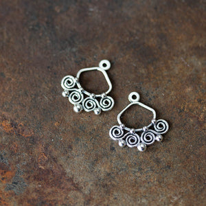 Celtic Style Ear Jackets with Mini Spirals, Sterling Silver - jewelry by CookOnStrike