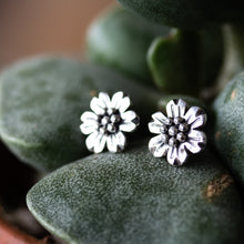 Load image into Gallery viewer, Handmade Flower Stud Earrings, Sterling Silver - jewelry by CookOnStrike
