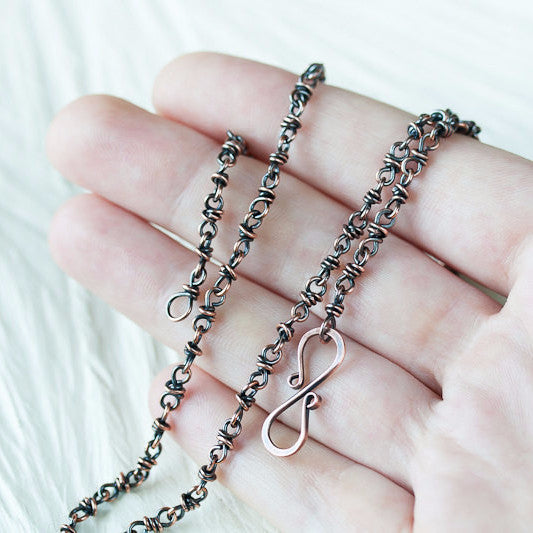 Copper Jewelry SET: Handmade Copper Chain Necklace and Bracelet - jewelry by CookOnStrike