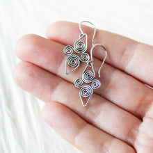 Load image into Gallery viewer, Interconnected Celtic spiral earrings, Handcrafted Small Silver Earrings - jewelry by CookOnStrike