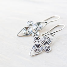 Load image into Gallery viewer, Interconnected Celtic spiral earrings, Handcrafted Small Silver Earrings - jewelry by CookOnStrike