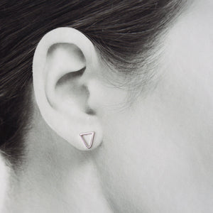 Minimalist Inverted Triangle Stud Earrings, Sterling Silver - jewelry by CookOnStrike
