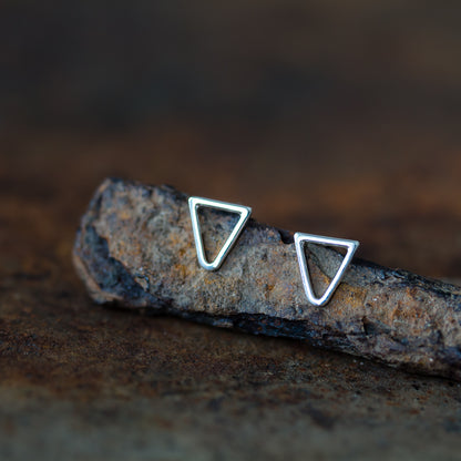 Minimalist Inverted Triangle Stud Earrings, Sterling Silver - jewelry by CookOnStrike