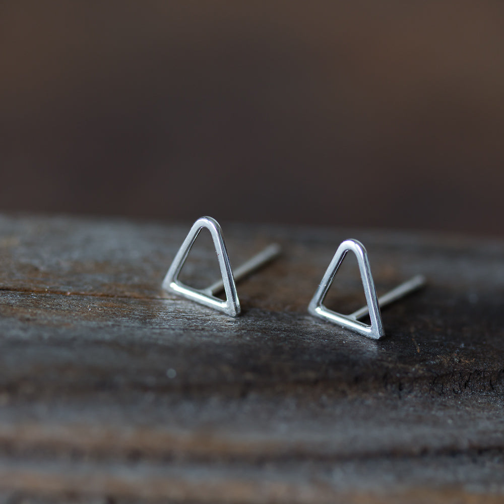 Minimalist Inverted Triangle Stud Earrings, Sterling Silver - jewelry by CookOnStrike