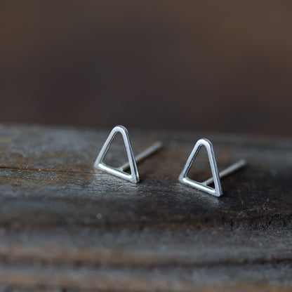 Minimalist Inverted Triangle Stud Earrings, Sterling Silver - jewelry by CookOnStrike