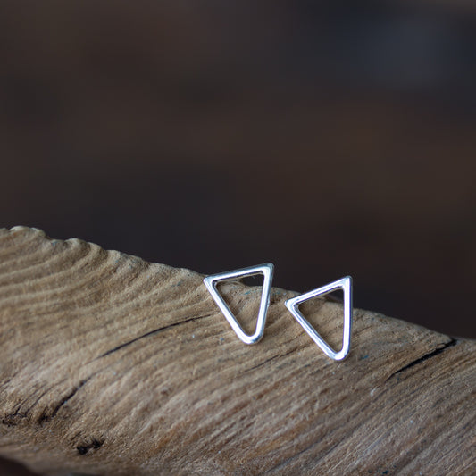 Minimalist Inverted Triangle Stud Earrings, Sterling Silver - jewelry by CookOnStrike