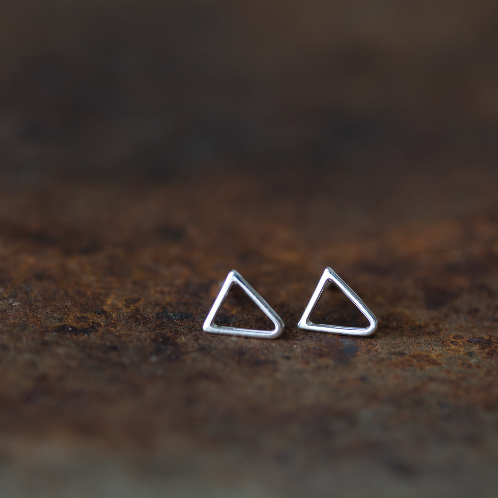 Minimalist Inverted Triangle Stud Earrings, Sterling Silver - jewelry by CookOnStrike