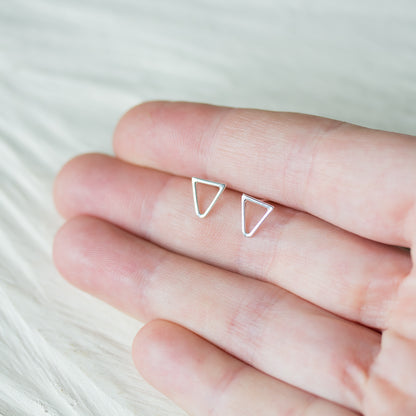 Minimalist Inverted Triangle Stud Earrings, Sterling Silver - jewelry by CookOnStrike