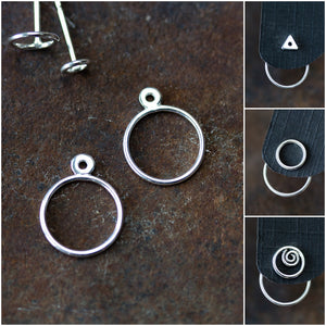 Minimalist Silver Circle Ear Jackets - jewelry by CookOnStrike