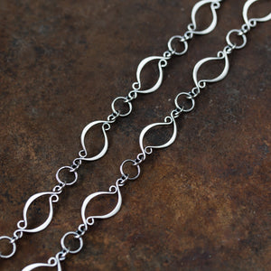 Elegant Marquise Link Chain Necklace, Sterling Silver - jewelry by CookOnStrike