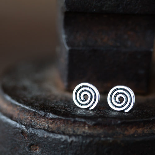 Tiny Celtic Spiral Stud Earrings - jewelry by CookOnStrike