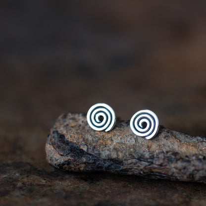 Tiny Celtic Spiral Stud Earrings - jewelry by CookOnStrike