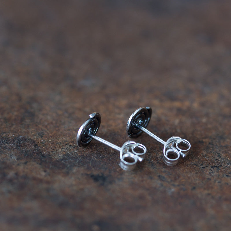 Tiny Celtic Spiral Stud Earrings - jewelry by CookOnStrike