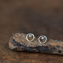 Load image into Gallery viewer, Mini Circle With A Dot, Unisex Stud Earrings - jewelry by CookOnStrike