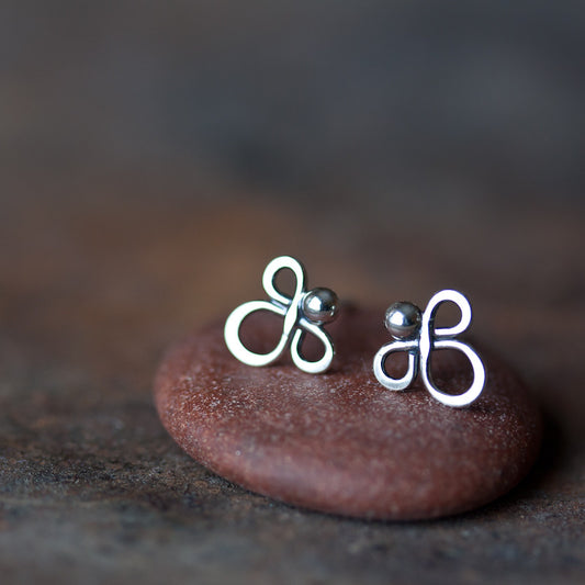 Small abstract sterling silver stud earrings - jewelry by CookOnStrike