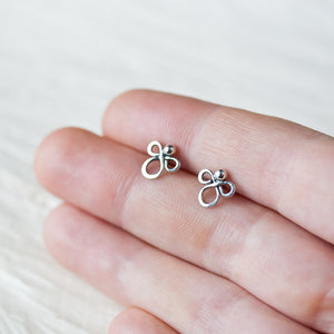 Small abstract sterling silver stud earrings - jewelry by CookOnStrike
