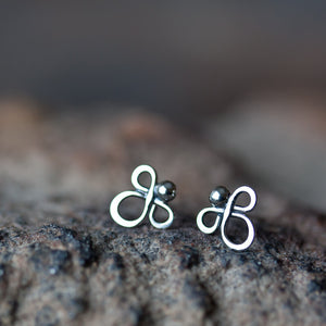 Small abstract sterling silver stud earrings - jewelry by CookOnStrike