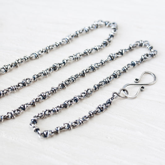 Handcrafted Sterling Silver Chain for pendant, oxidized - jewelry by CookOnStrike