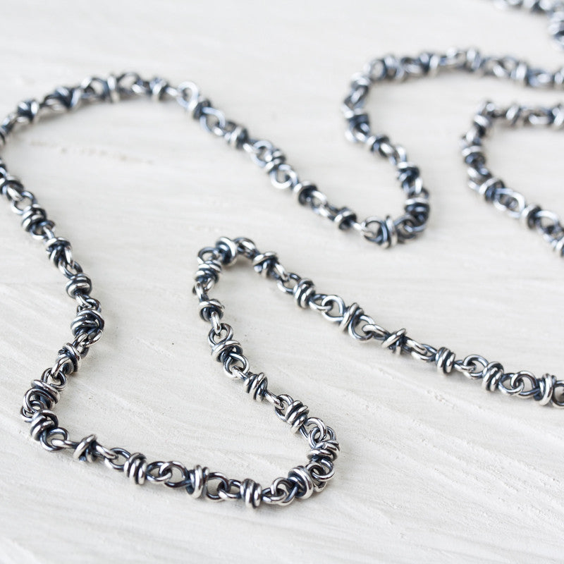 Unique Sterling Silver Chain for pendant, oxidized sterling silver