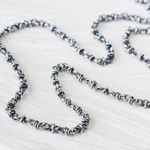 Handcrafted Sterling Silver Chain for pendant, oxidized - jewelry by CookOnStrike