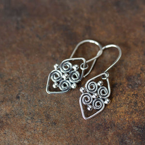 Handcrafted silver earrings, short dangles - jewelry by CookOnStrike