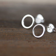 Load image into Gallery viewer, 7mm Minimalist Silver Circle Stud Earrings - jewelry by CookOnStrike