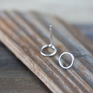 7mm Minimalist Silver Circle Stud Earrings - jewelry by CookOnStrike