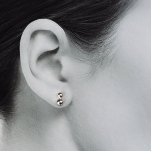 Elegant Double Dot Stud Earrings, Sterling Silver - jewelry by CookOnStrike
