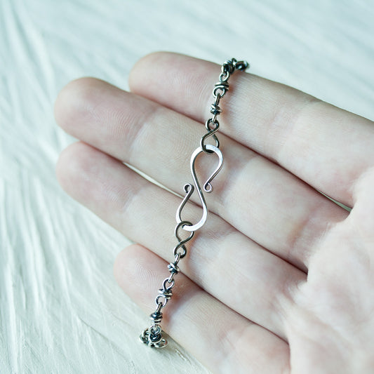 Minimalist Sterling Silver Chain Bracelet, Sterling Silver - jewelry by CookOnStrike