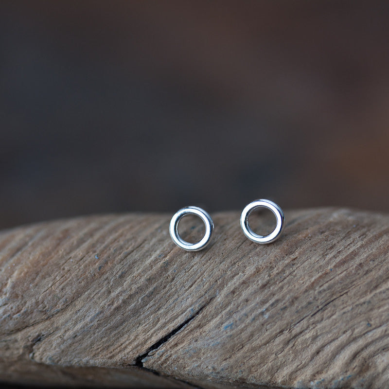 Teeny Tiny Circle Stud Earrings, 4.5mm - jewelry by CookOnStrike