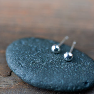 3mm Simple Silver Ball Stud Earrings - jewelry by CookOnStrike