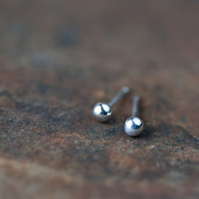 Load image into Gallery viewer, 3mm Simple Silver Ball Stud Earrings - jewelry by CookOnStrike