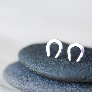 Mini Lucky Horseshoe Stud Earrings - jewelry by CookOnStrike