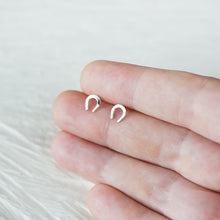 Load image into Gallery viewer, Mini Lucky Horseshoe Stud Earrings - jewelry by CookOnStrike
