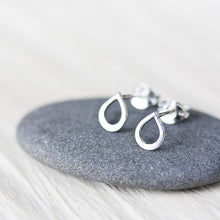 Load image into Gallery viewer, Tiny Teardrop Stud Earrings, mini simple raindrop - jewelry by CookOnStrike