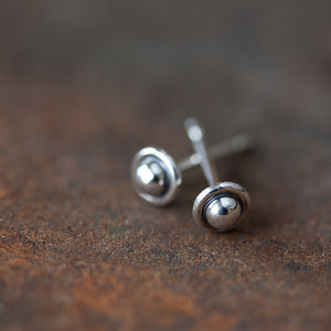 4.5mm Tiny Sterling Silver UFO Stud Earrings - jewelry by CookOnStrike