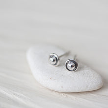 Load image into Gallery viewer, 4.5mm Tiny Sterling Silver UFO Stud Earrings - jewelry by CookOnStrike