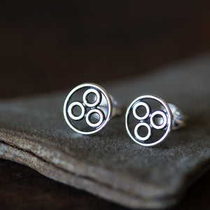 Handcrafted Geometric Stud Earrings, circle bubble cluster earring - jewelry by CookOnStrike