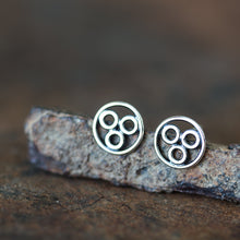 Load image into Gallery viewer, Handcrafted Geometric Stud Earrings, circle bubble cluster earring - jewelry by CookOnStrike