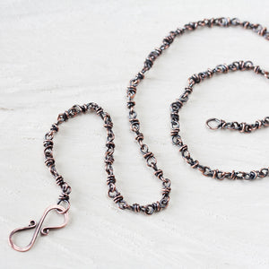 Unique Copper Chain Necklace, infinity clasp - jewelry by CookOnStrike