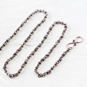 Unique Copper Chain Necklace, infinity clasp - jewelry by CookOnStrike