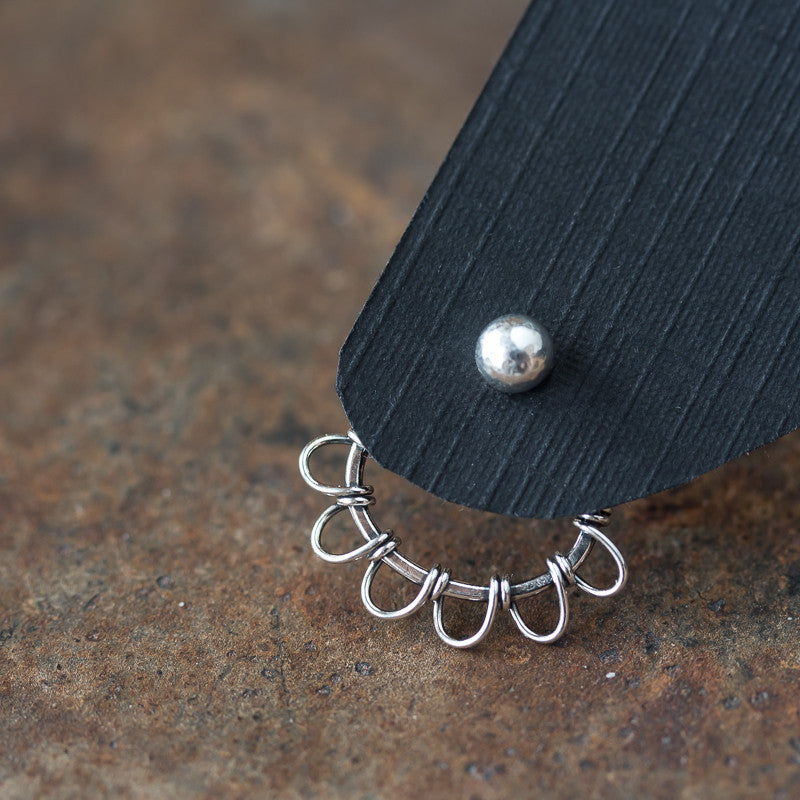 Silver Wire Wrapped Ear Jacket Earrings, Tiny Petals - jewelry by CookOnStrike